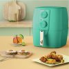 Extra nagy kapacitású 4,5 l-es Air Fryer, olaj nélküli fritőz - Retro zöld