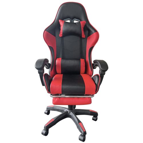 Racing Pro X V2 Gamer szék lábtartóval, piros-fekete