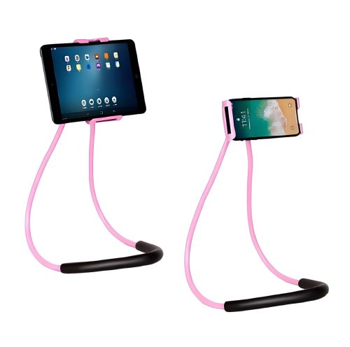 Univerzális, hajlítható, nyakba akasztható telefontartó - rózsaszín
