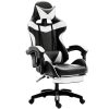 Racing Pro X Gamer szék lábtartóval, fehér-fekete