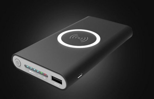 Qi Powerbank - 10000 mAh - Fekete